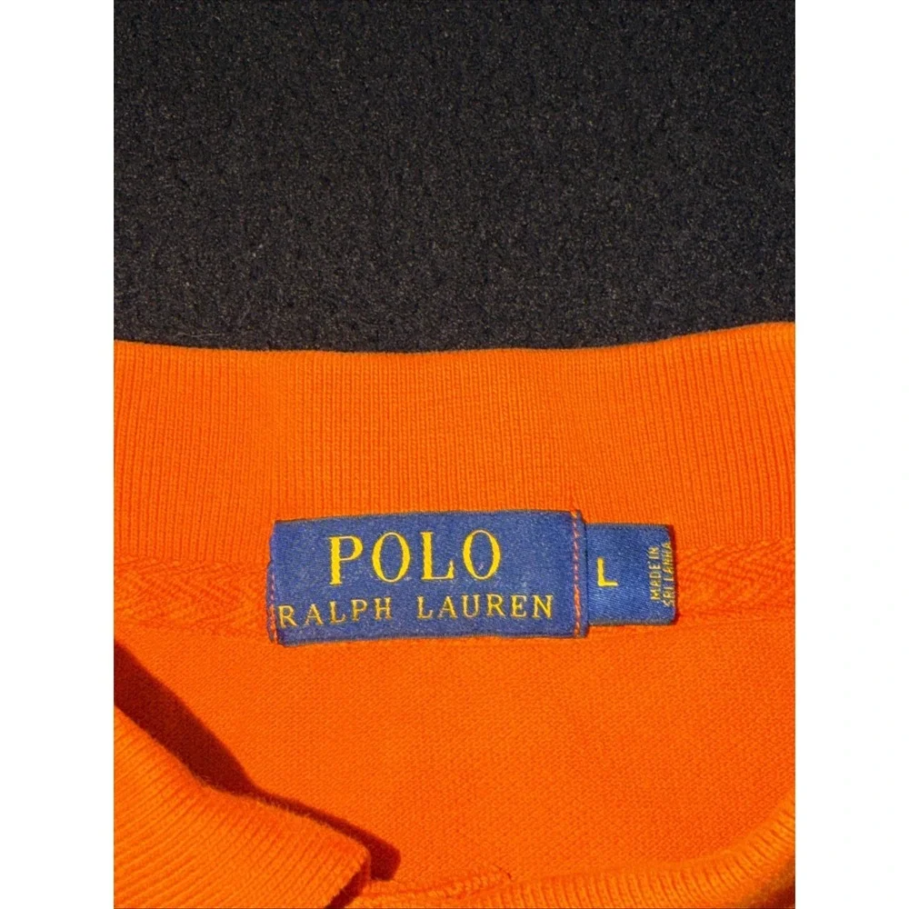 Ralph Lauren Polo Shirt Mens L Orange Big Pony Short Sleeve Golf Preppy Casual
